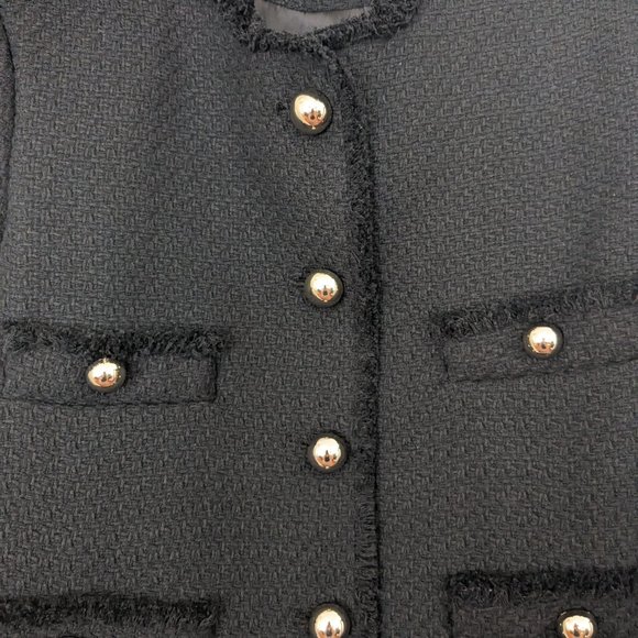 MANGO Pocket Tweed Jacket black - size L - Picture 6 of 9
